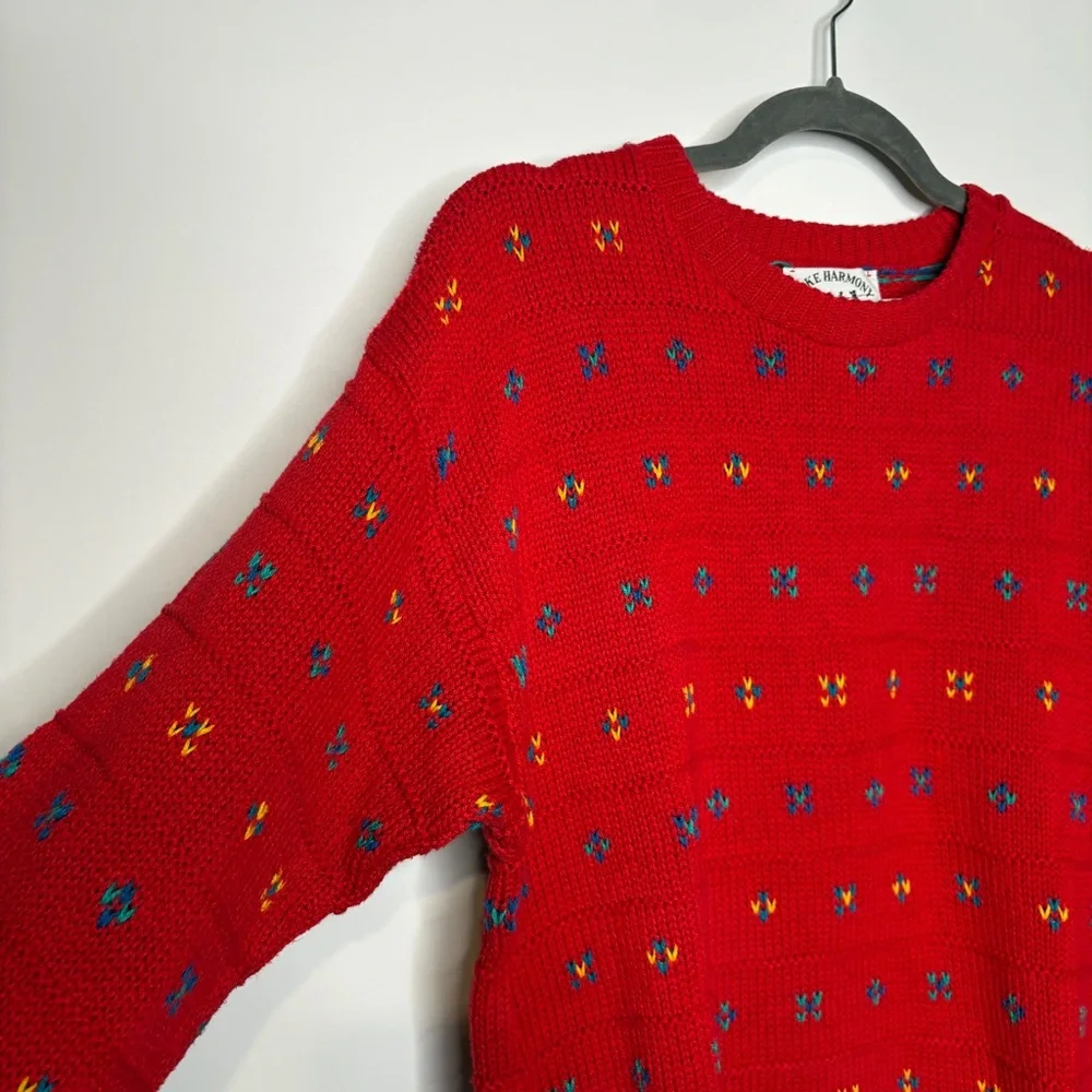 Vintage Lake Harmony Rowing Club Knit Crewneck Sweater Size Medium USA Made